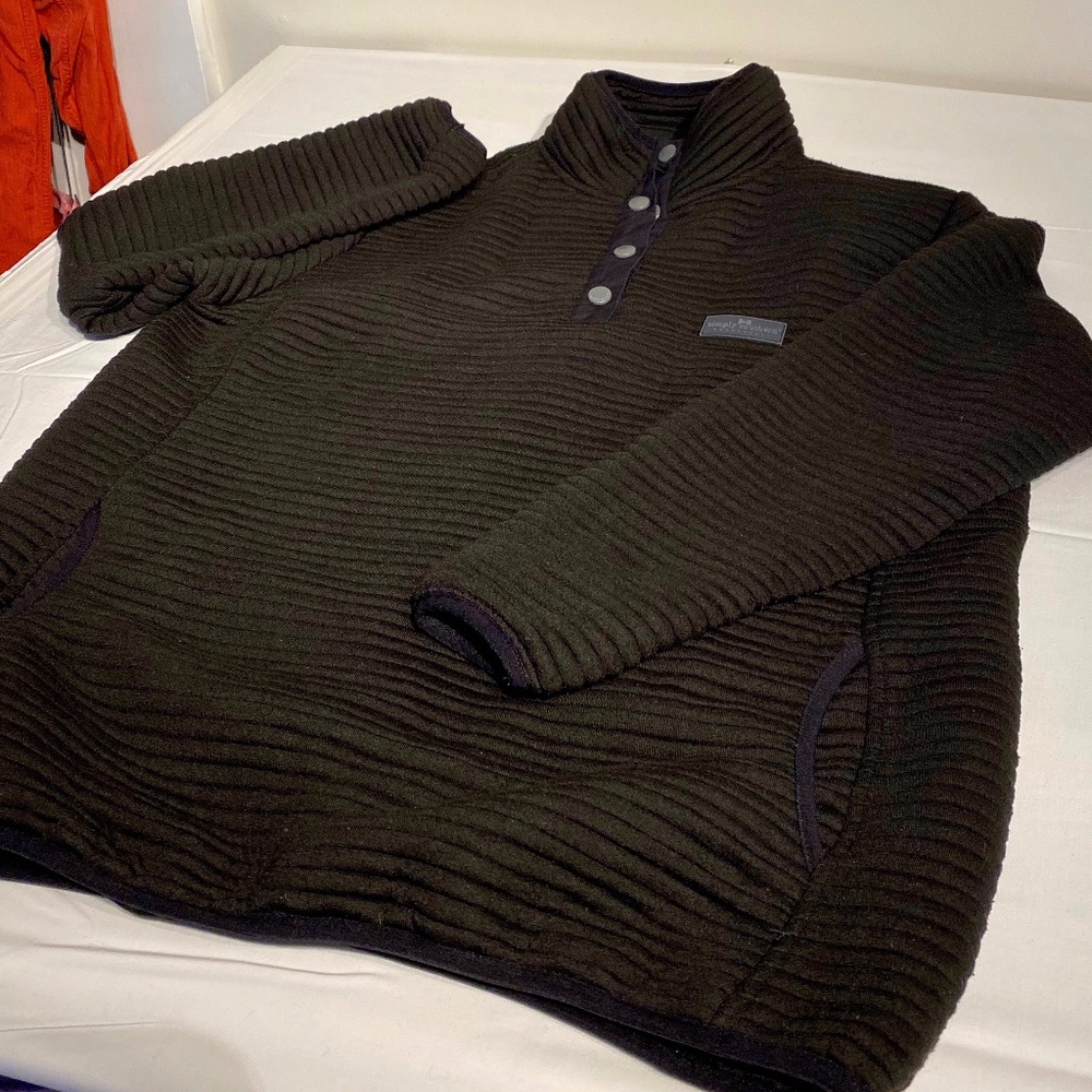 SIMPLY SOUTHERN Ribbed Pull Over Sweater Black L